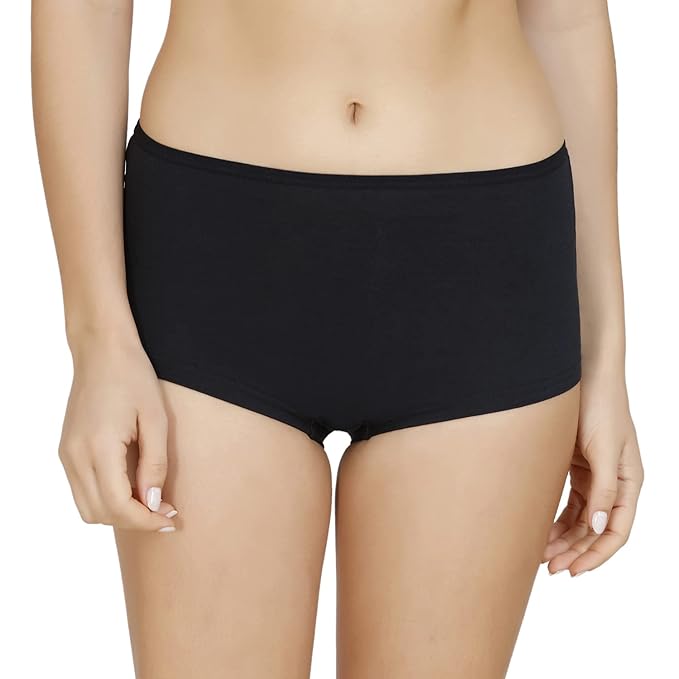 Nykd By Nykaa Cotton Anti-Microbial Mid Waist Full Coverage Boyshort Panties With Inner Elastic For Women | Best Cotton Boyshort Underwear